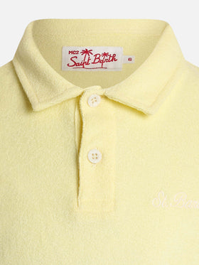 Boy pale yellow terry polo shirt Jeremy Jr - MC2 Saint Barth