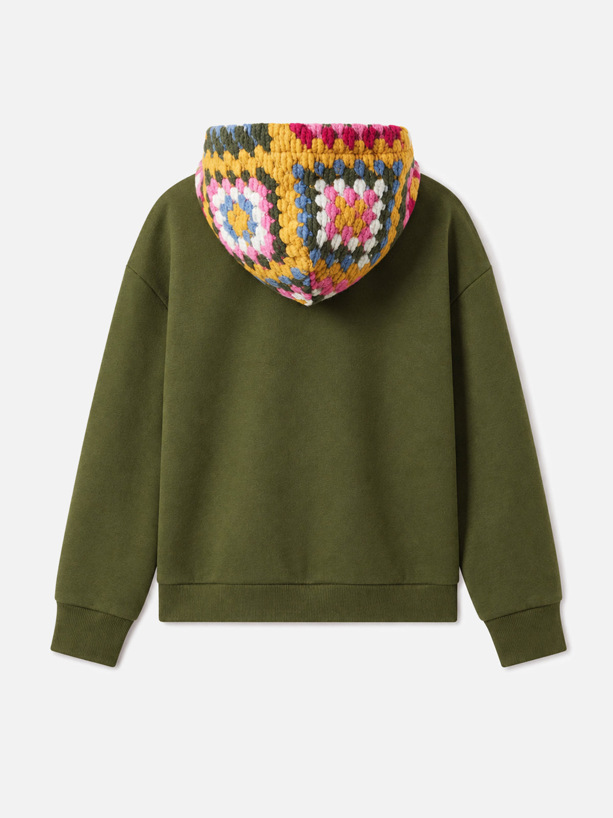 Felpa con cappuccio Jeune Jr verde militare con ricamo logo