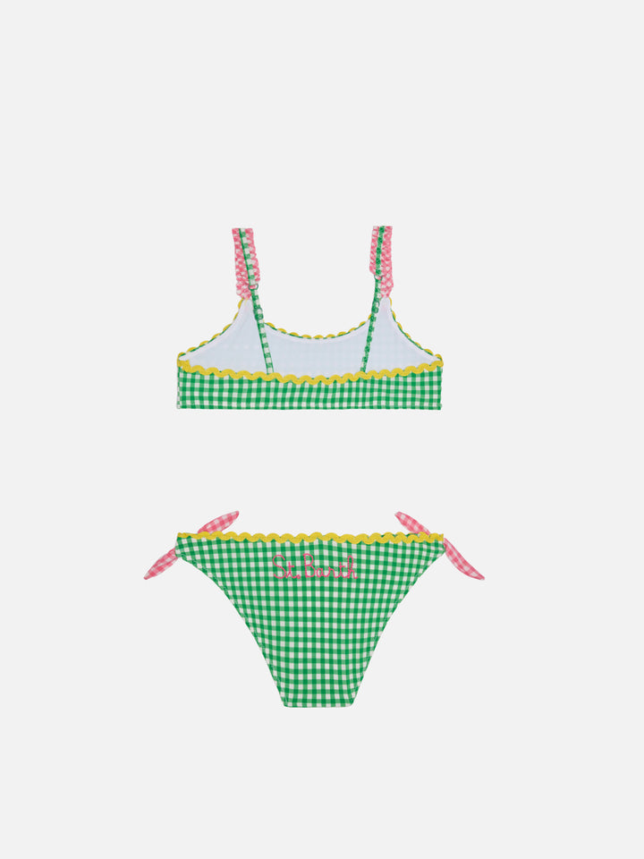 Girl top bikini with gingham print - MC2 Saint Barth