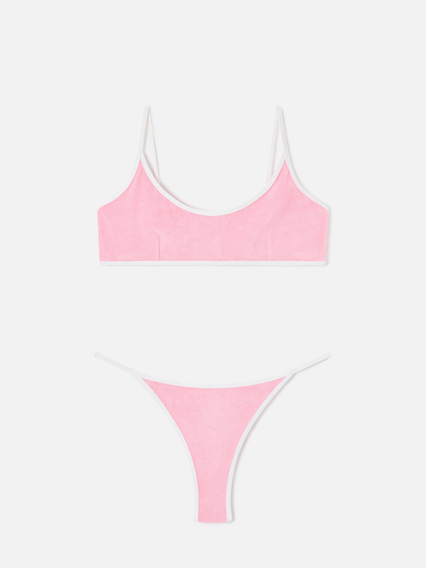 Bikini de rizo con tiras Pink Juliane y ribetes | Special Edition 