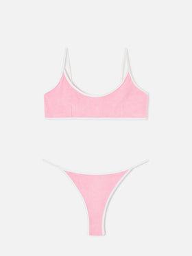Bikini de rizo con tiras Pink Juliane y ribetes | Special Edition 