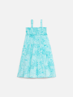 Girl cotton dress Jemine Jr with toile de jouy print - MC2 Saint Barth
