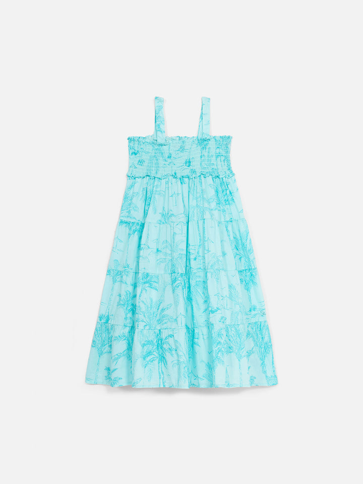 Girl cotton dress Jemine Jr with toile de jouy print - MC2 Saint Barth