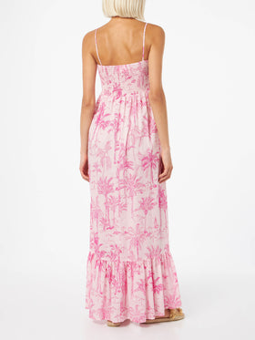 Woman cotton dress Jemma with smocked embroidery - MC2 Saint Barth