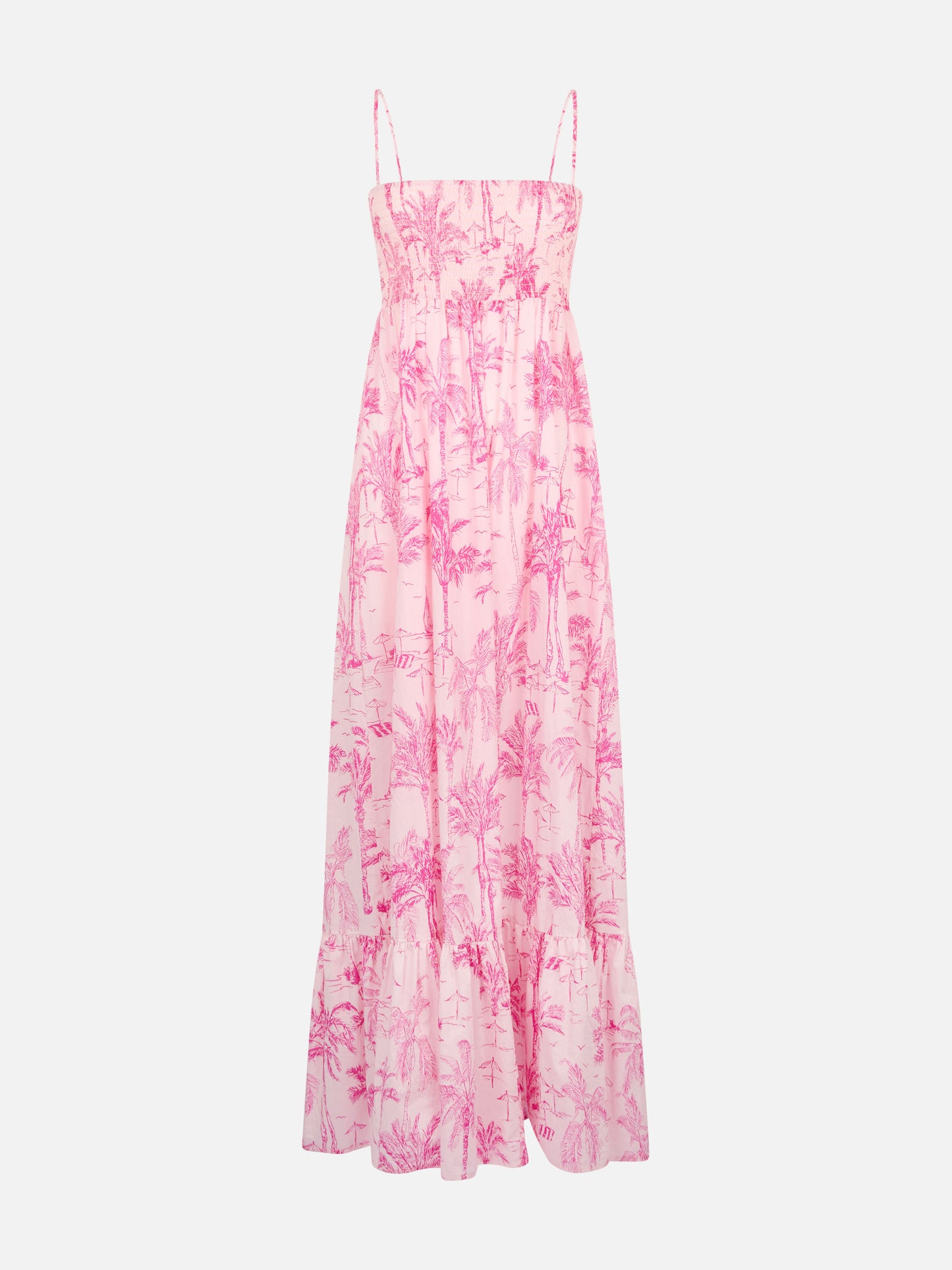 Woman cotton dress Jemma with smocked embroidery - MC2 Saint Barth