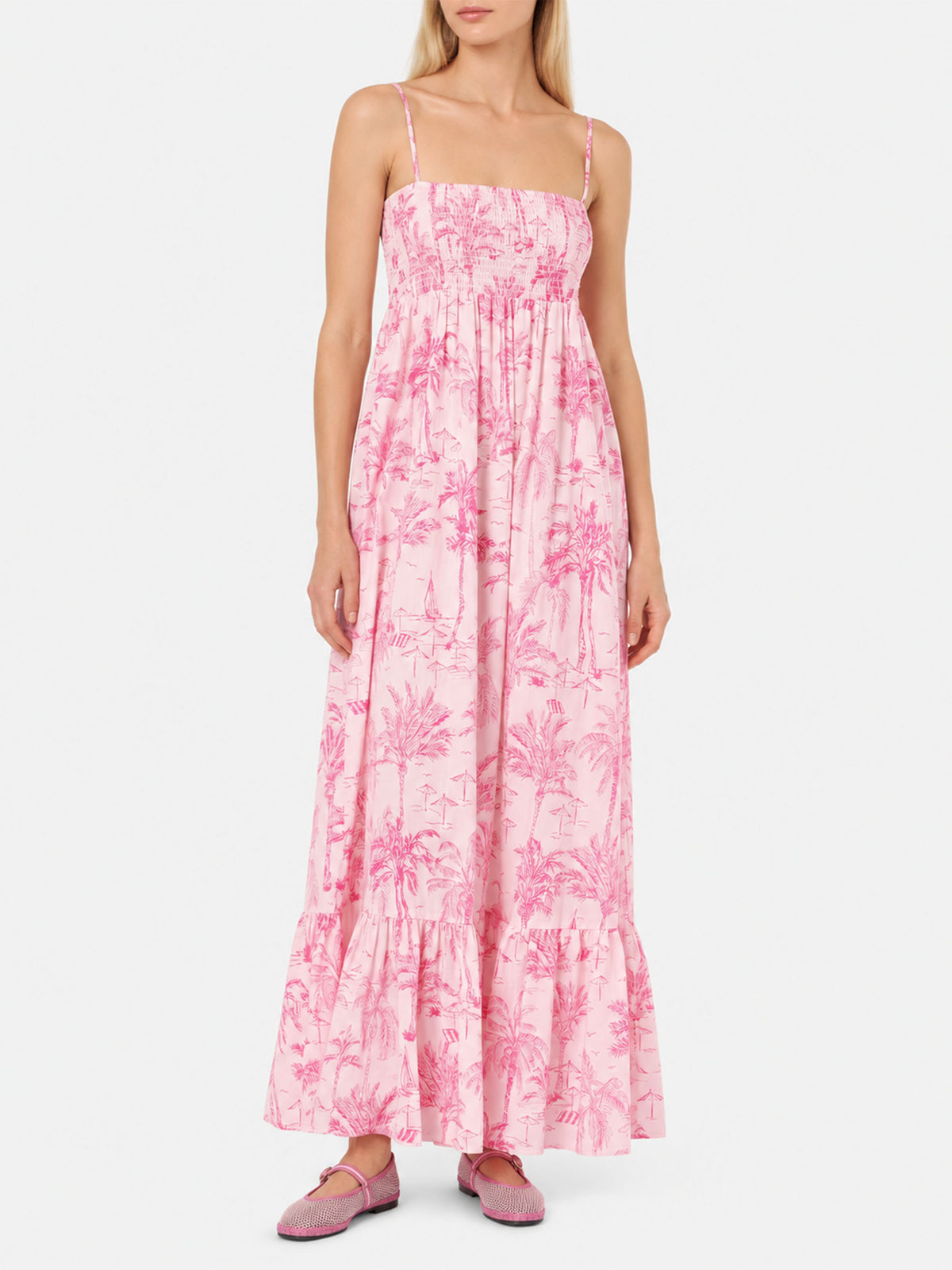 Vestido Jemma de algodón con bordado smock 