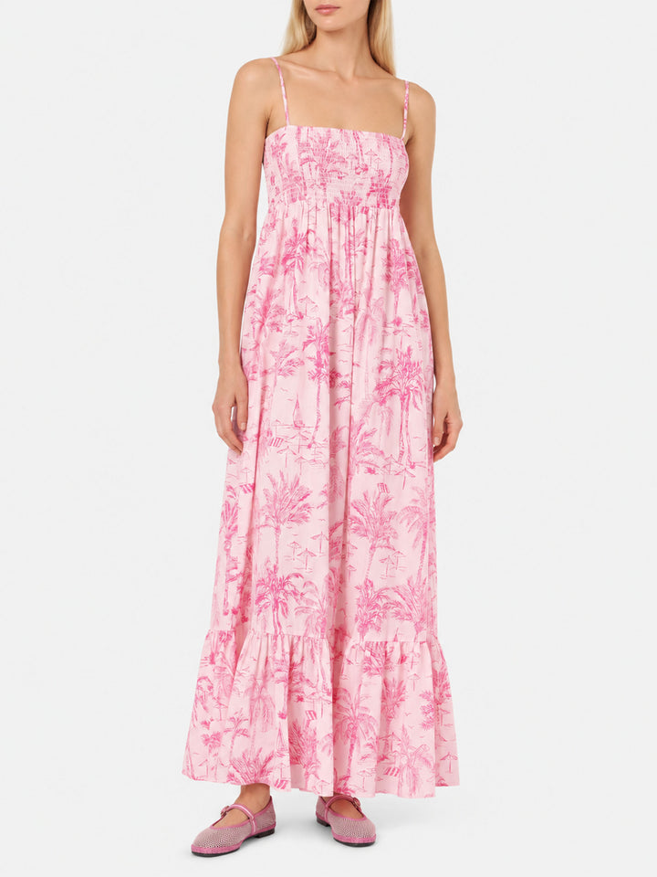 Vestido Jemma de algodón con bordado smock 
