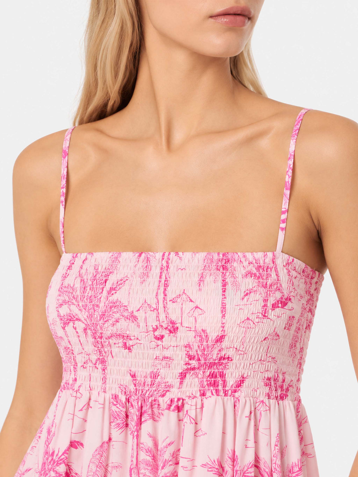 Vestido Jemma de algodón con bordado smock 