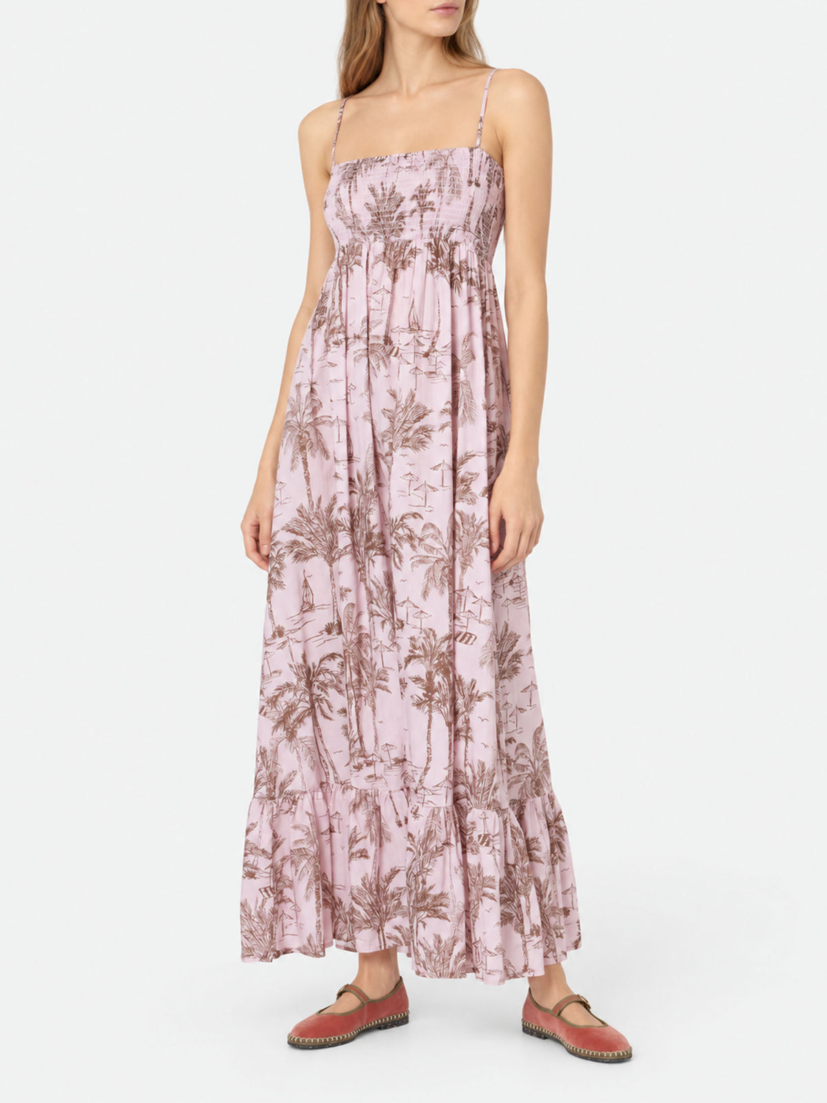 Damen-Baumwollkleid Jemma mit gesmokter Stickerei 