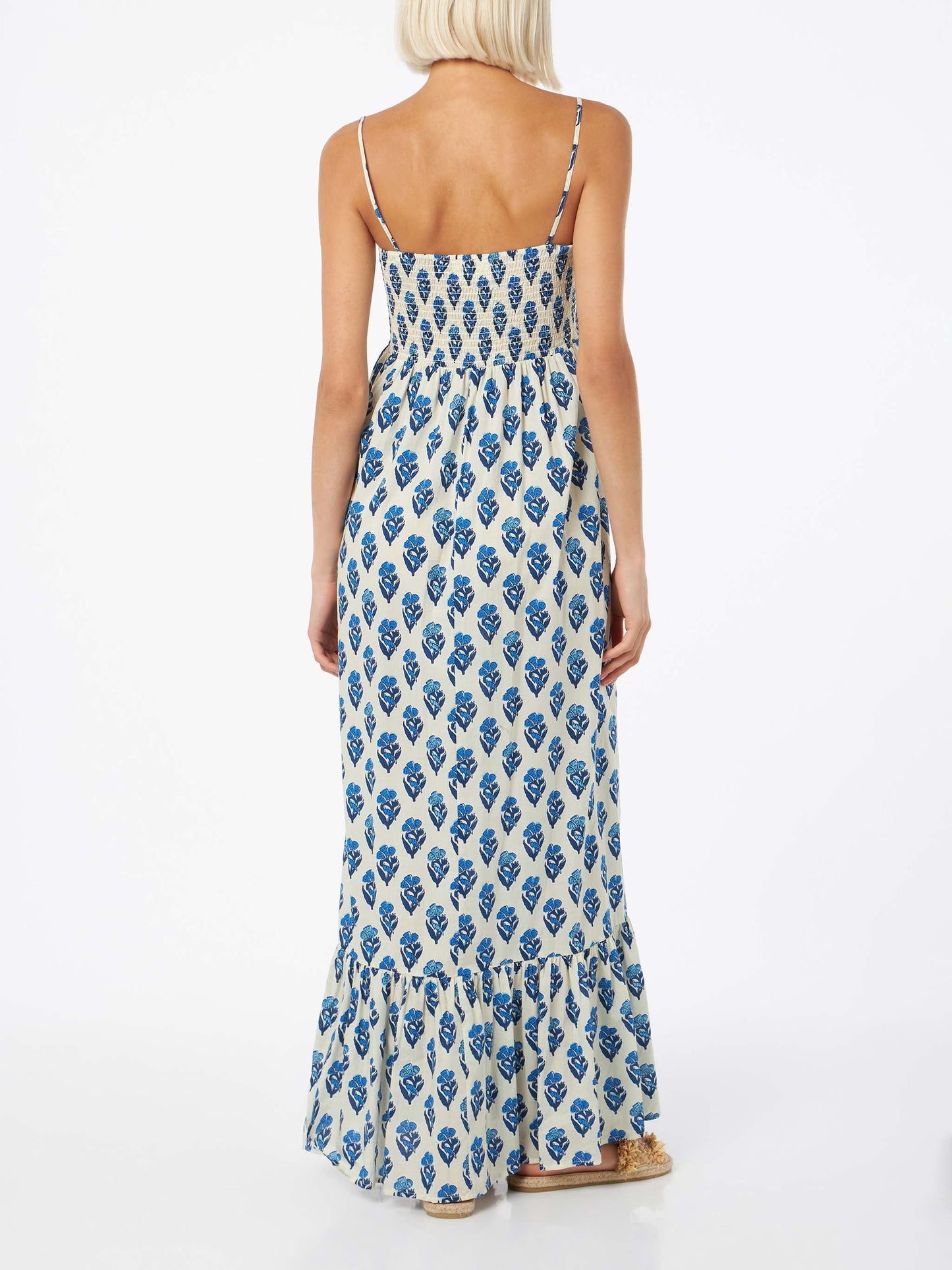 Woman cotton dress Jemma with smocked embroidery - MC2 Saint Barth