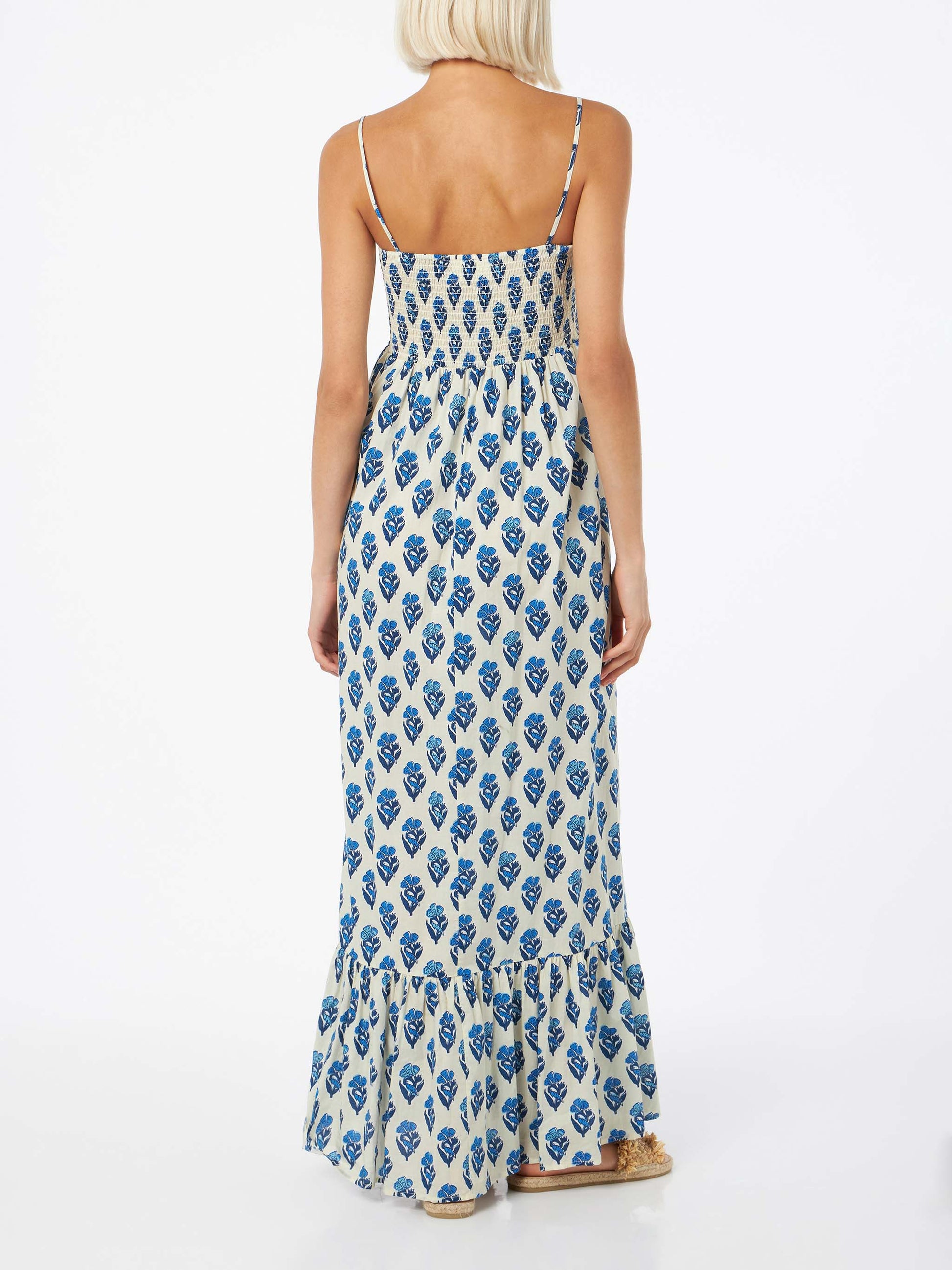 Woman cotton dress Jemma with smocked embroidery - MC2 Saint Barth