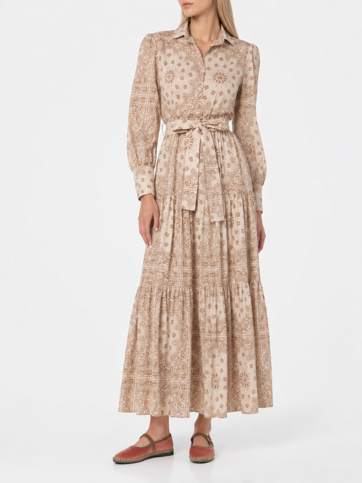 Robe Jensen en coton bandana beige 