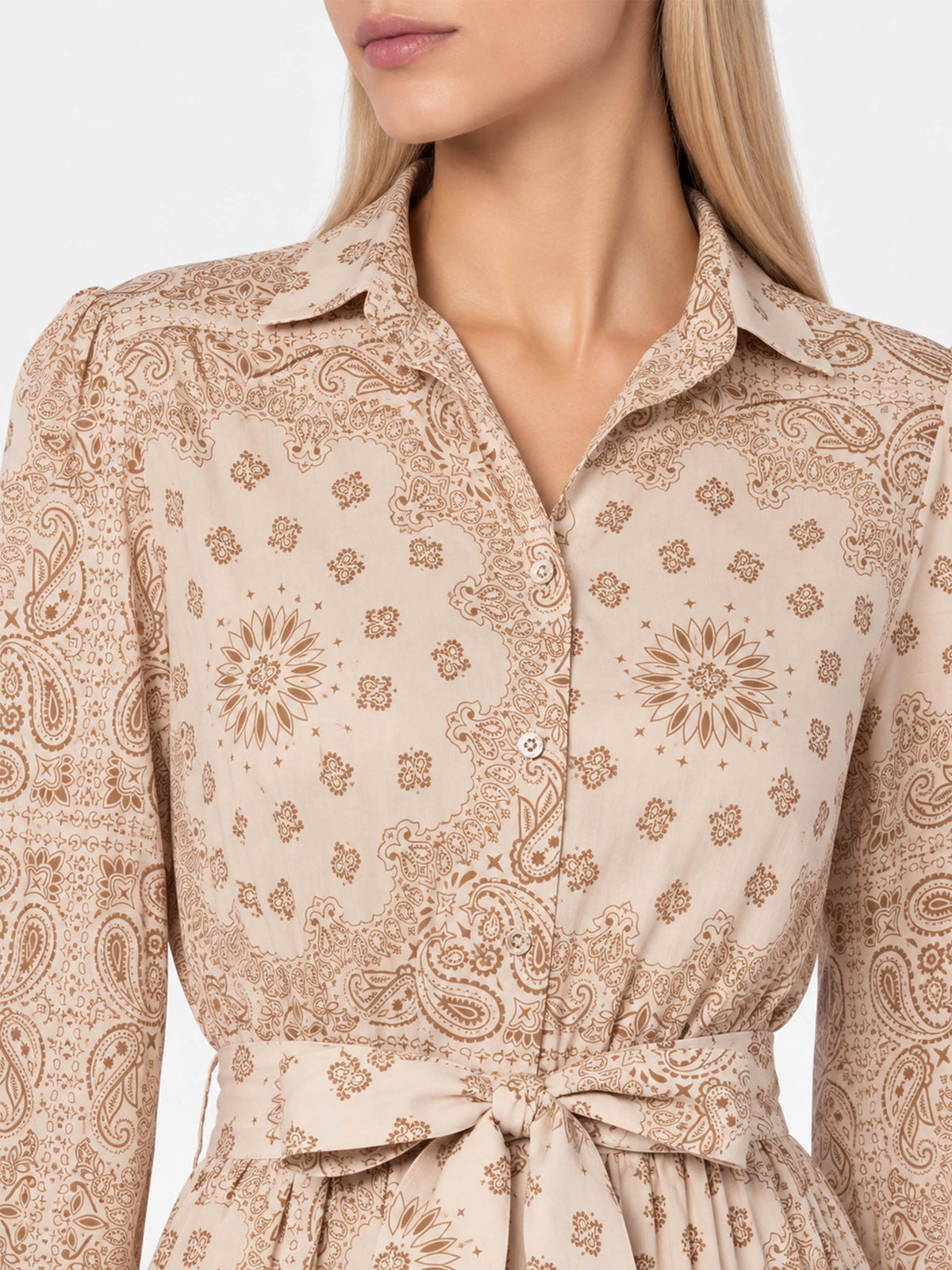 Robe Jensen en coton bandana beige 