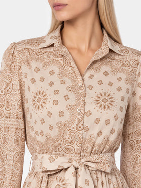 Robe Jensen en coton bandana beige 