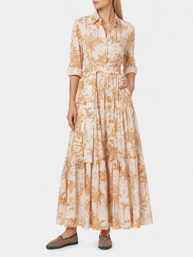 Robe longue Jensen en coton avec imprimé Toile de Jouy 