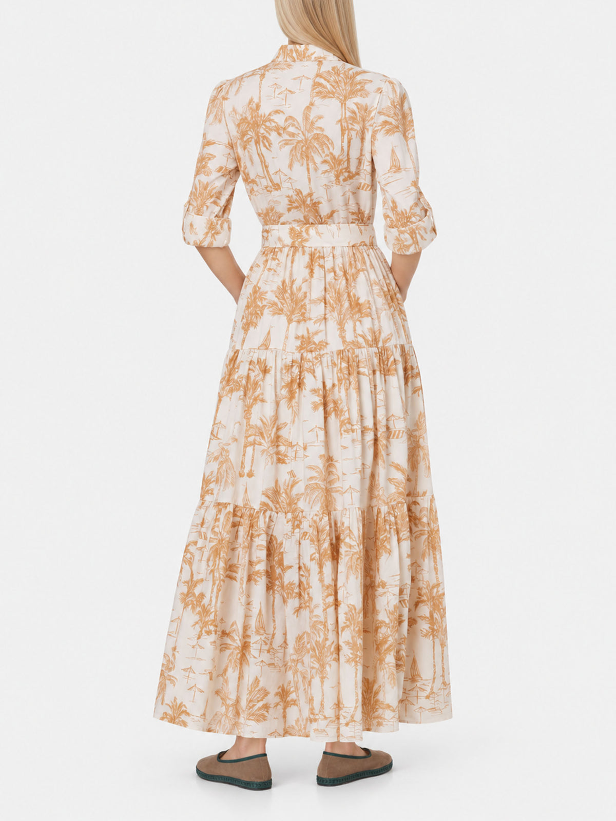 Robe longue Jensen en coton avec imprimé Toile de Jouy 