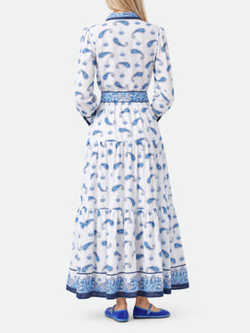 Vestido largo Jensen de algodón con estampado paisley 