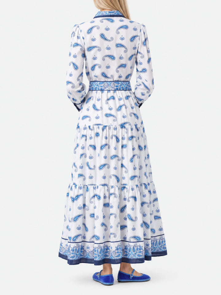 Langes Baumwollkleid Jensen mit Paisley-Print 