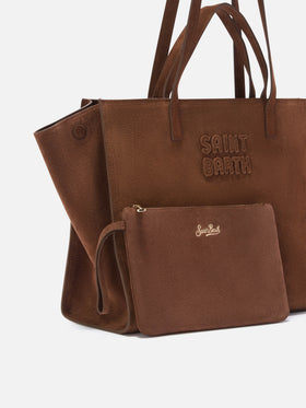 Bolso Jour Large de ante Brown con bordado del logo 