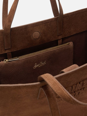 Bolso Jour Large de ante Brown con bordado del logo 