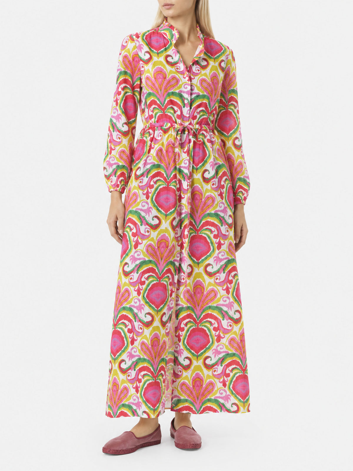 Vestido Jodie de algodón con estampado ikat 