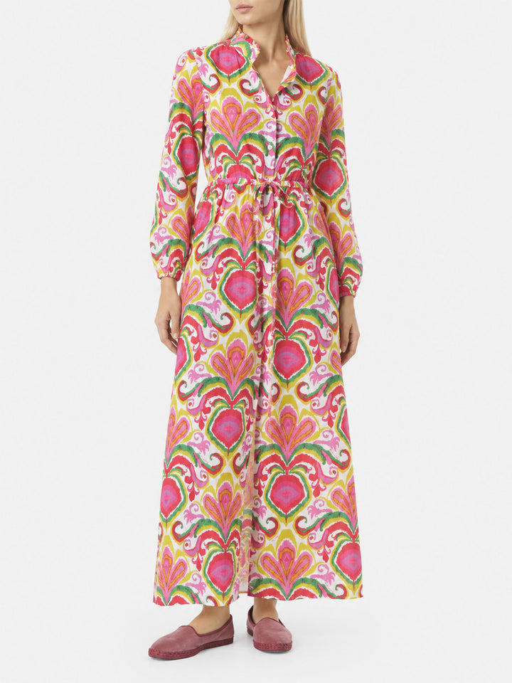 Vestido Jodie de algodón con estampado ikat 