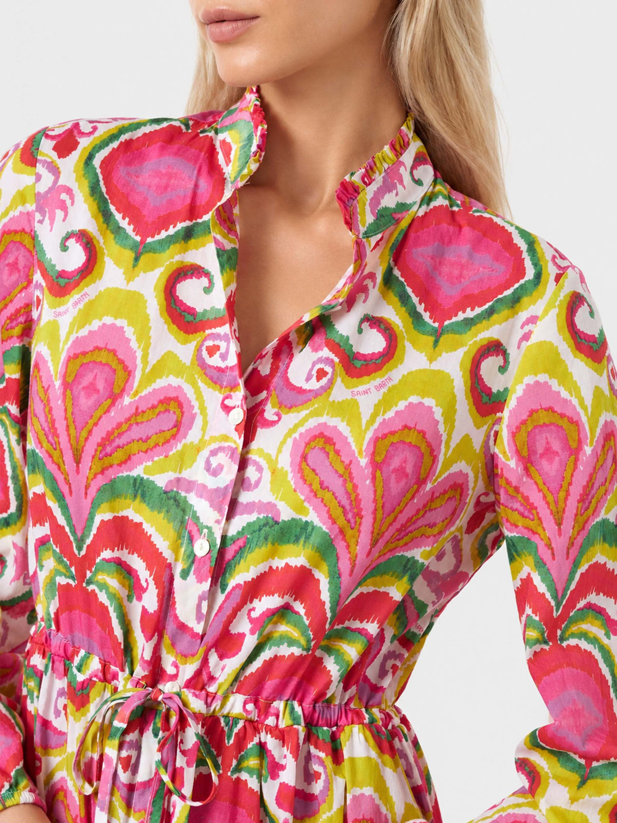 Vestido Jodie de algodón con estampado ikat 