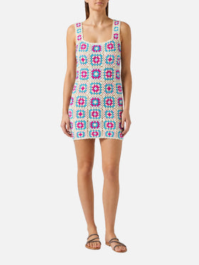 Robe multicolore Jaisal en coton crocheté 