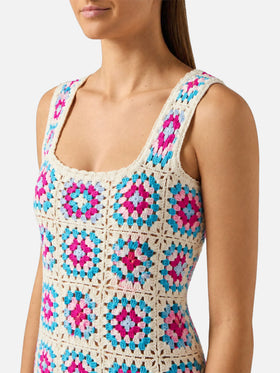 Robe multicolore Jaisal en coton crocheté 