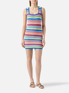 Abito mini Jaisal in cotone crochet