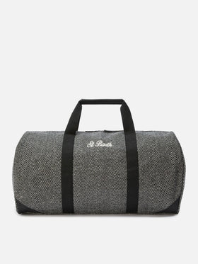 Borsone da viaggio Jetleg Wool in misto lana spigato