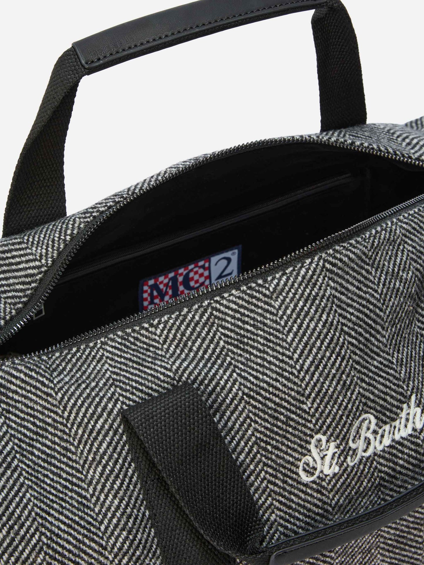 Borsone da viaggio Jetleg Wool in misto lana spigato
