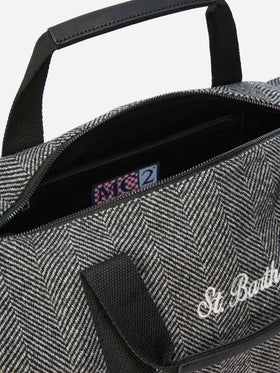 Borsone da viaggio Jetleg Wool in misto lana spigato