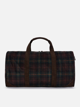 Sac de voyage Jetleg en mélange de laine à motif tartan et finitions en similicuir 