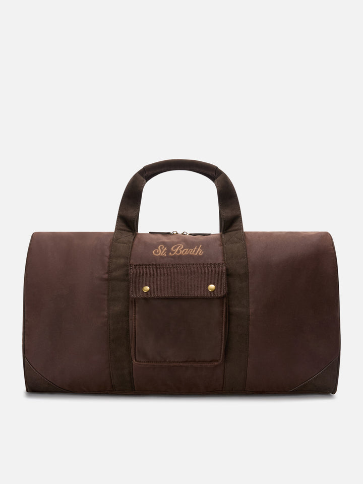 Bolsa de viaje Brown Jetleg encerada con bordado del logo 