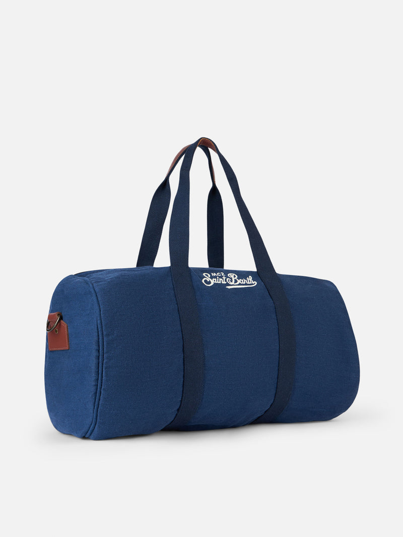 Blaue Reisetasche aus Leinen Jetleg