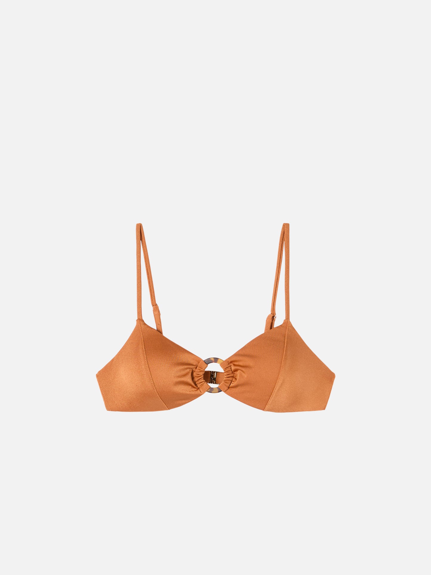 Juca Bralette in glänzendem Ockergelb mit Schlaufe