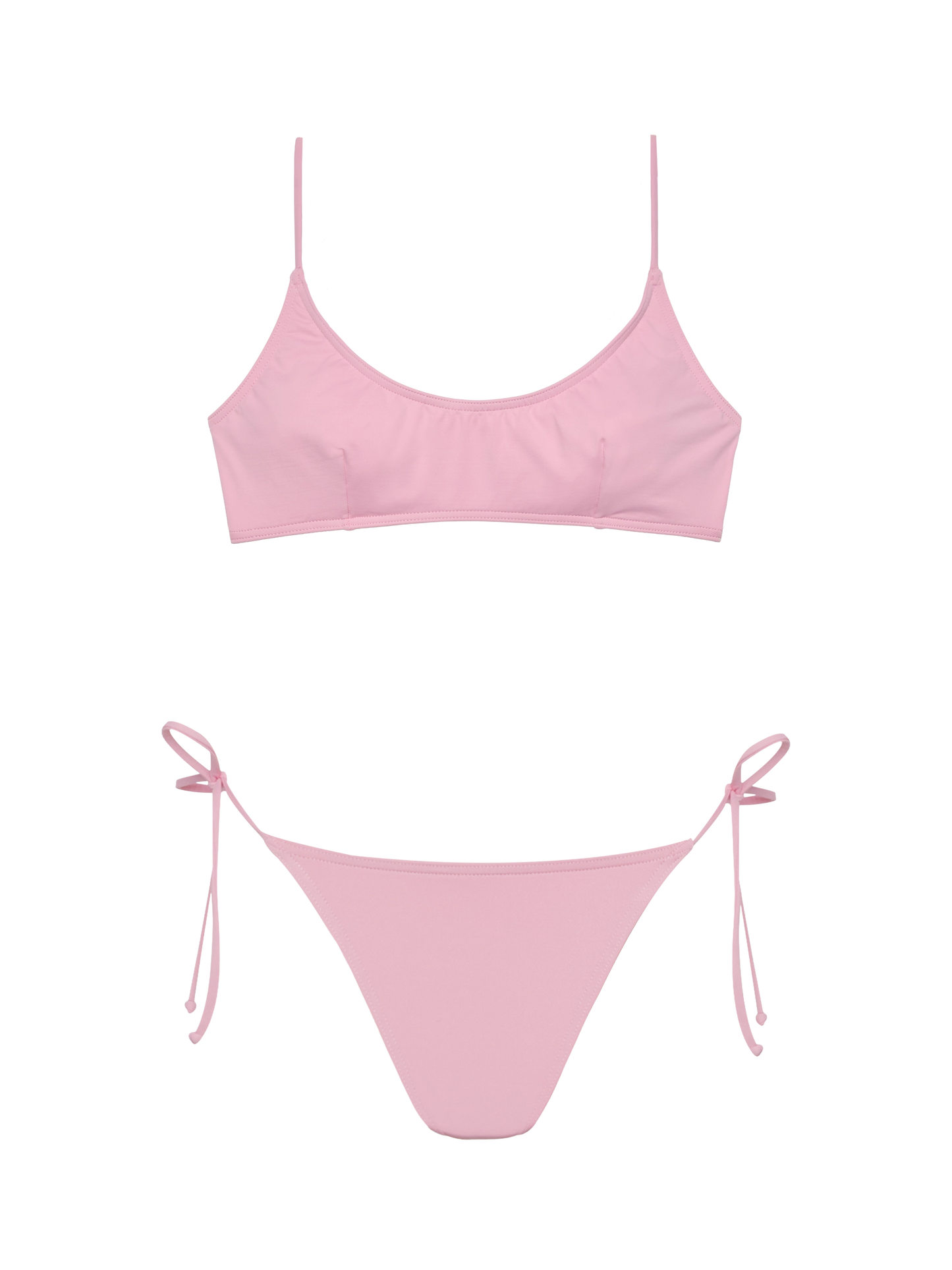 Marielle pink classic swim briefs - Judy pink bralette beach top Judy - MC2 Saint Barth