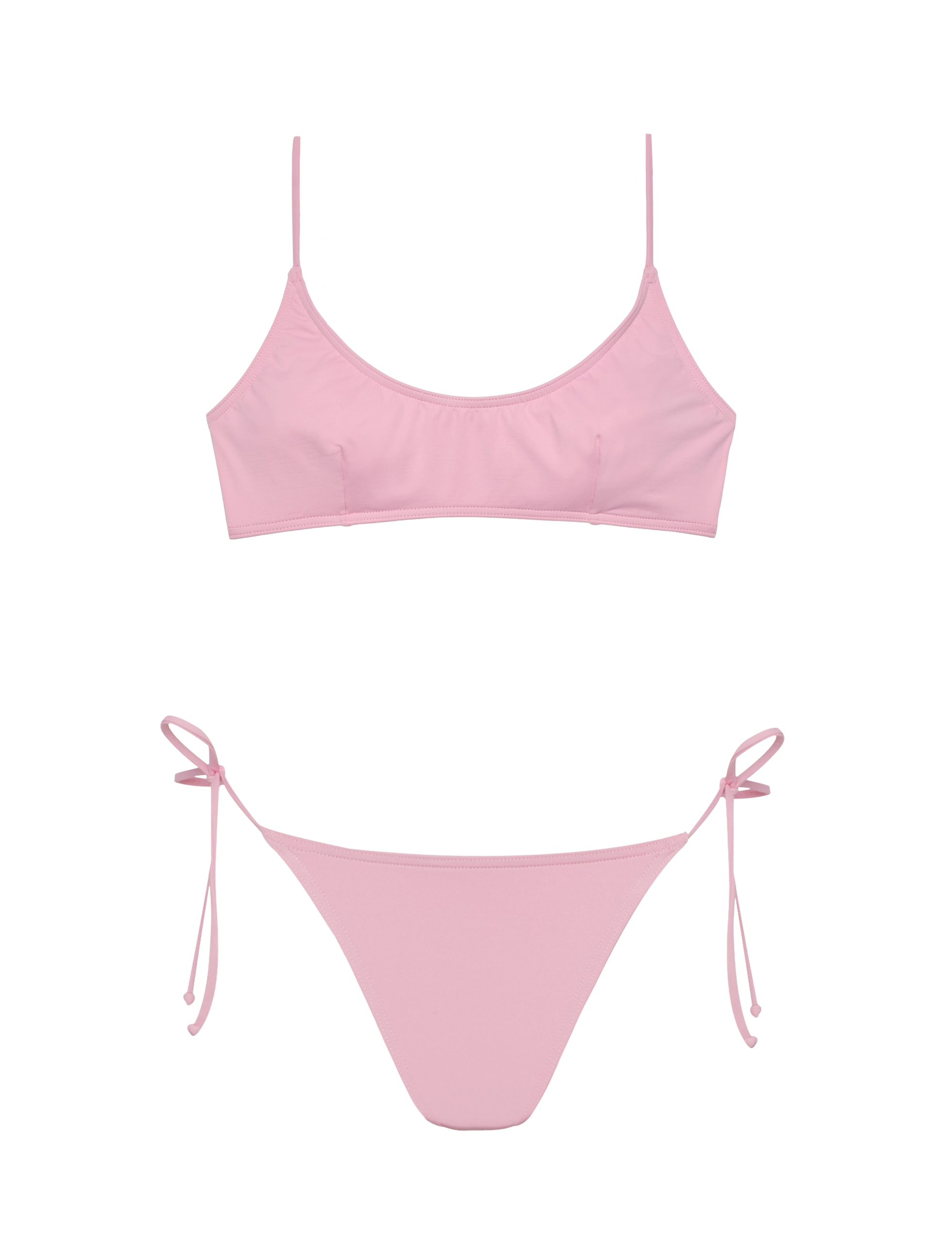 Marielle pink classic swim briefs - Judy pink bralette beach top Judy - MC2 Saint Barth