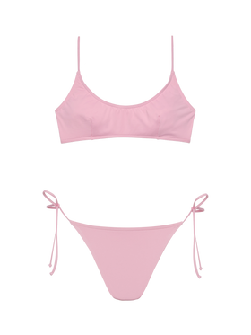 Marielle pink classic swim briefs - Judy pink bralette beach top Judy - MC2 Saint Barth