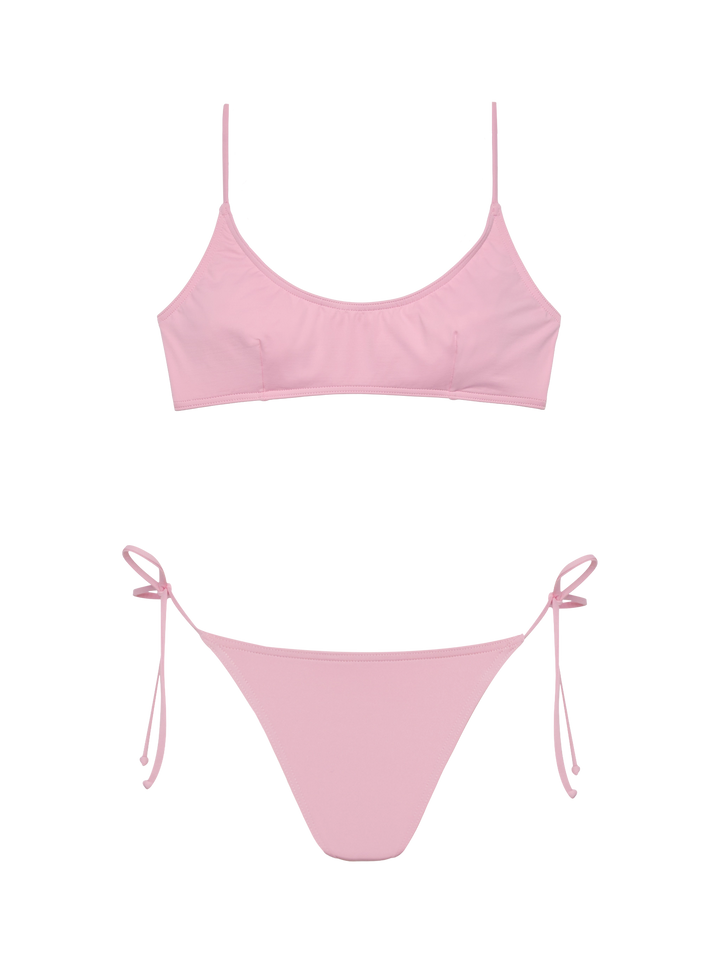 Marielle pink classic swim briefs - Judy pink bralette beach top Judy - MC2 Saint Barth