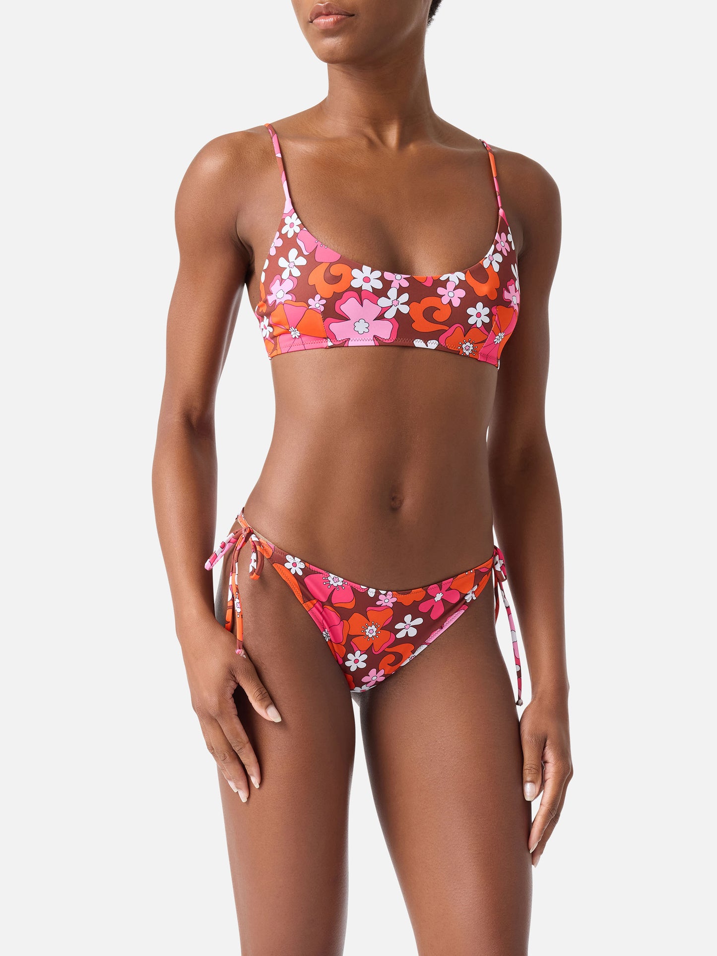 Bikini bralette Judy Virgo con estampado floral retro 