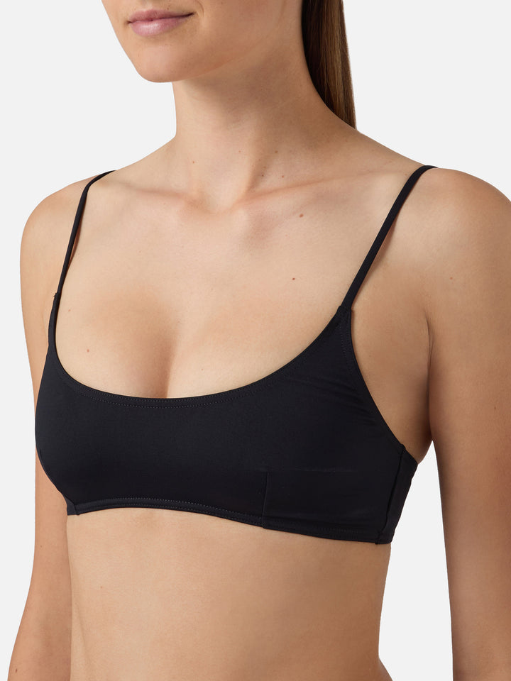 Judy bralette bikini top in solid black