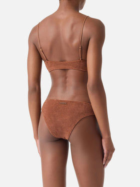 Bikini bralette de rizo marrón Judy Elise 