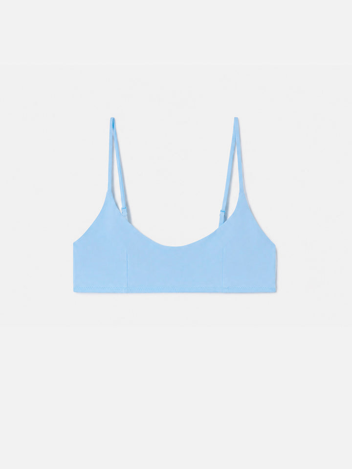 Top bikini Judy bralette azzurro tinta unita