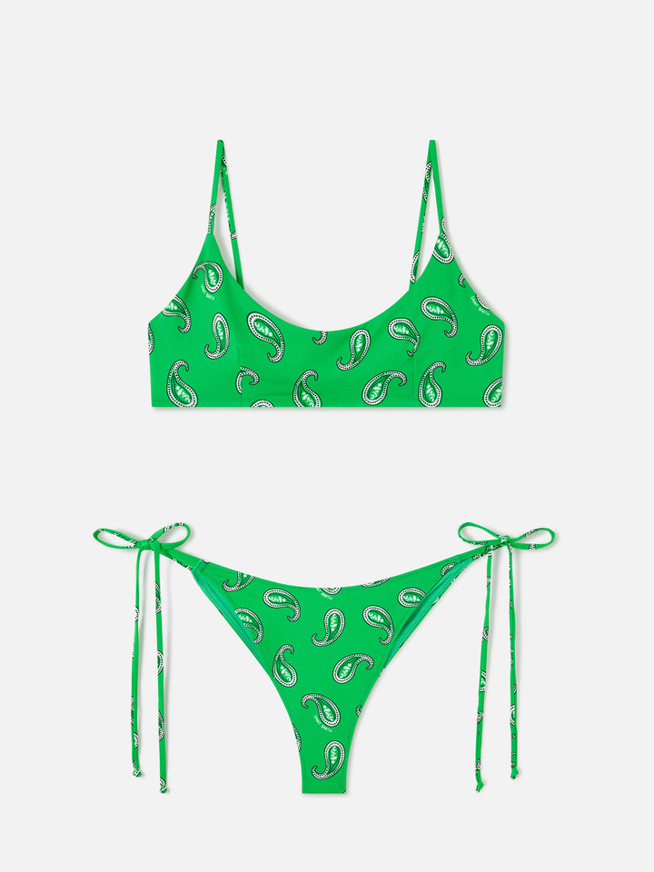 Bikini Judy Marielle bralette stampa paisley verde