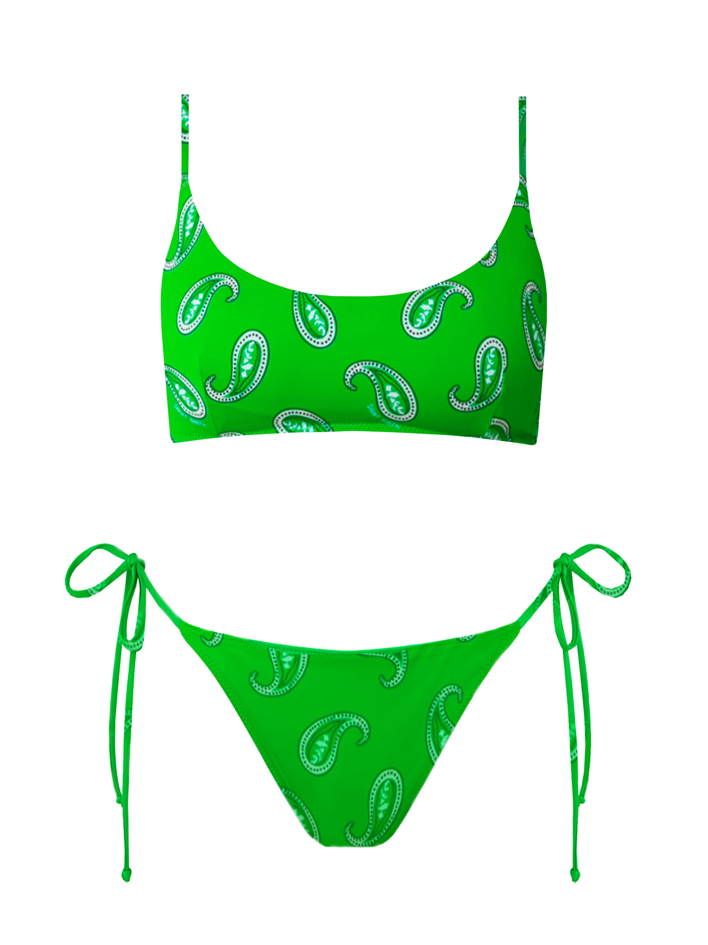 Woman bralette bikini with paisley print