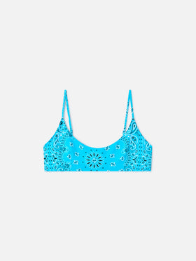 Light blue bandanna Judy bralette bikini top