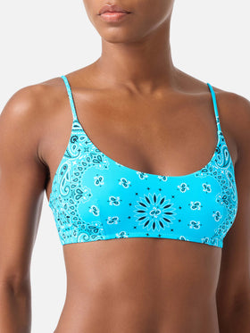 Light blue bandanna Judy bralette bikini top