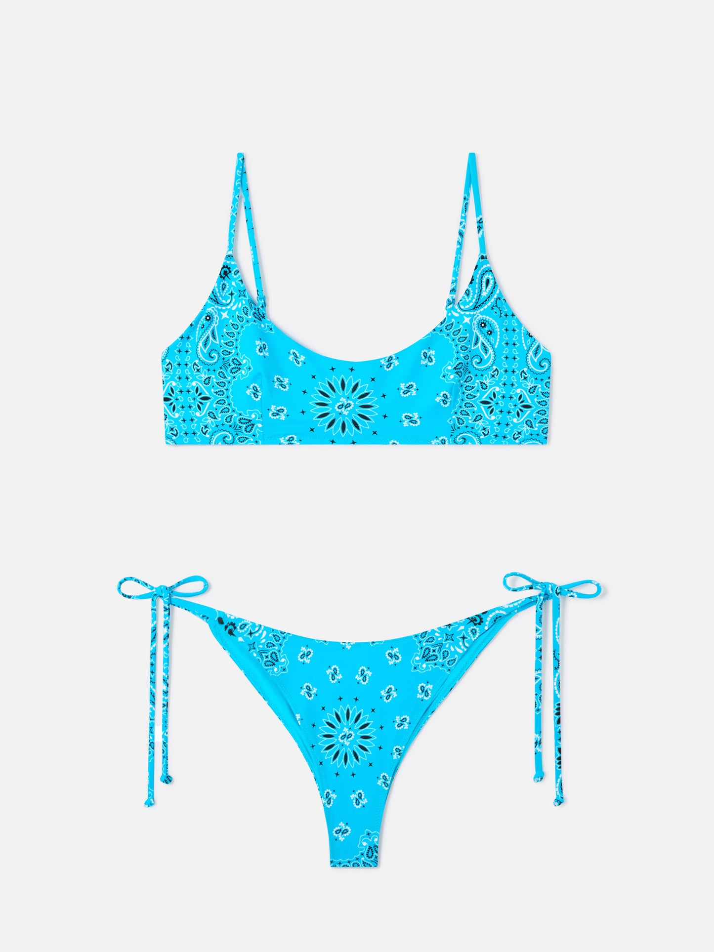 Bikini Judy Marielle bralette stampa bandana azzurra